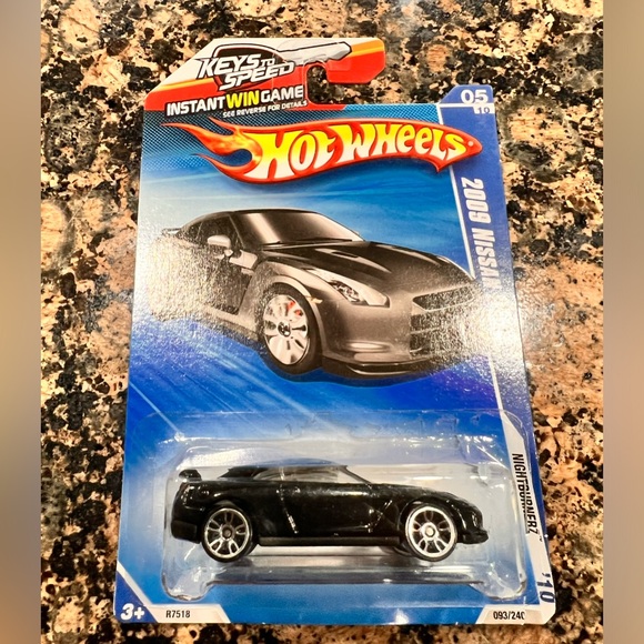 HOT WHEELS 2010 NIGHTBURNERZ, BLACK 2009 NISSAN GT-R 5/10 - Picture 2 of 4
